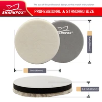 Sharkfox 3/5 Inch Japan Wool Polish Pad For DA RO Car Polisher Polishing Tray 80mm125mm Cutting Pad Car Clean Product 2