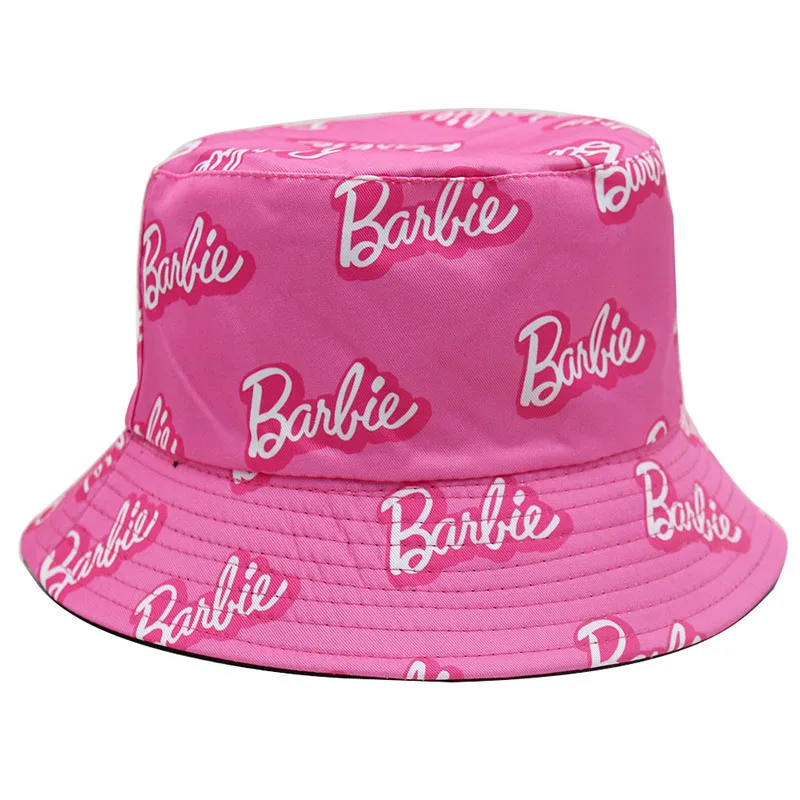 

Модная женская Солнцезащитная шапка Kawaii из аниме «Барби», Новая розовая Рыбацкая шляпа, милая мультяшная Женская Повседневная модная шляпа в виде горшка, Детские праздничные подарки