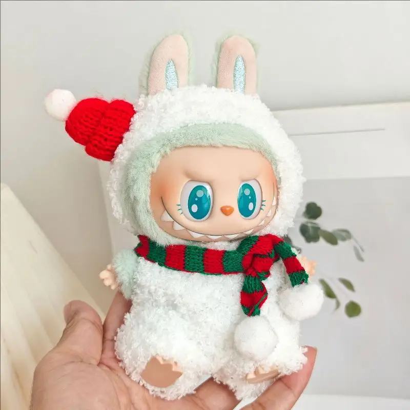 Labubu Pendant Christmas Cloak Baby Clothes Labu Biscuit Man Sweater Snowman Set Cute Clothes Hot Christmas Hat Not Sellingdolls