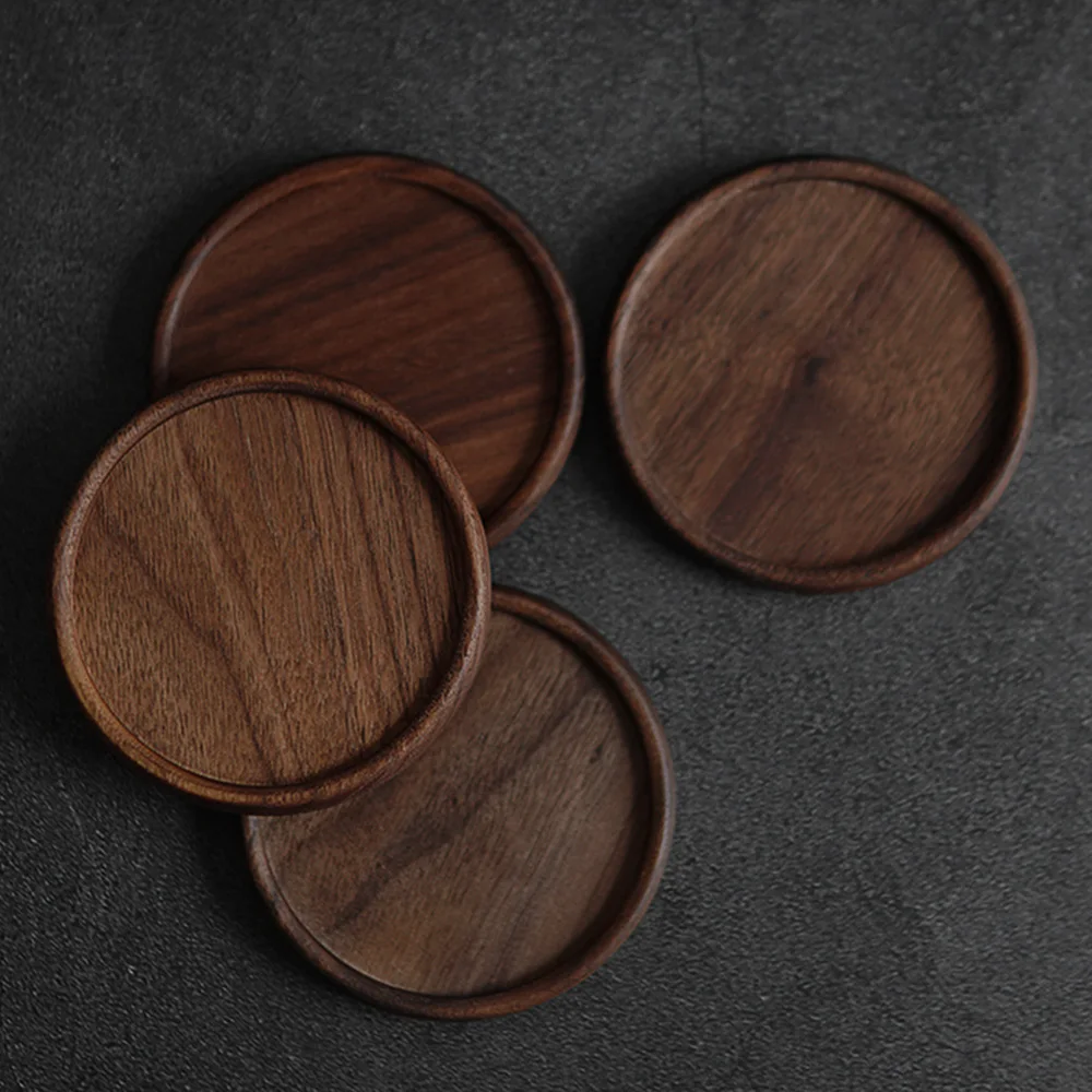 

Wood Coffee Cup Pad Round Solid Wood Tea Cup Pad Heat Resistant Coffee Mug Mat Durable Wood Drinking Cup Coaster Placemats