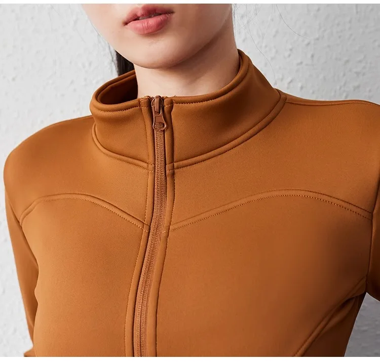 Winter Outdoor Damen Fleece Verdickte Jacke Leichte Warme Jacke mit Reißverschluss Weiche Laufjacke – Detail 6