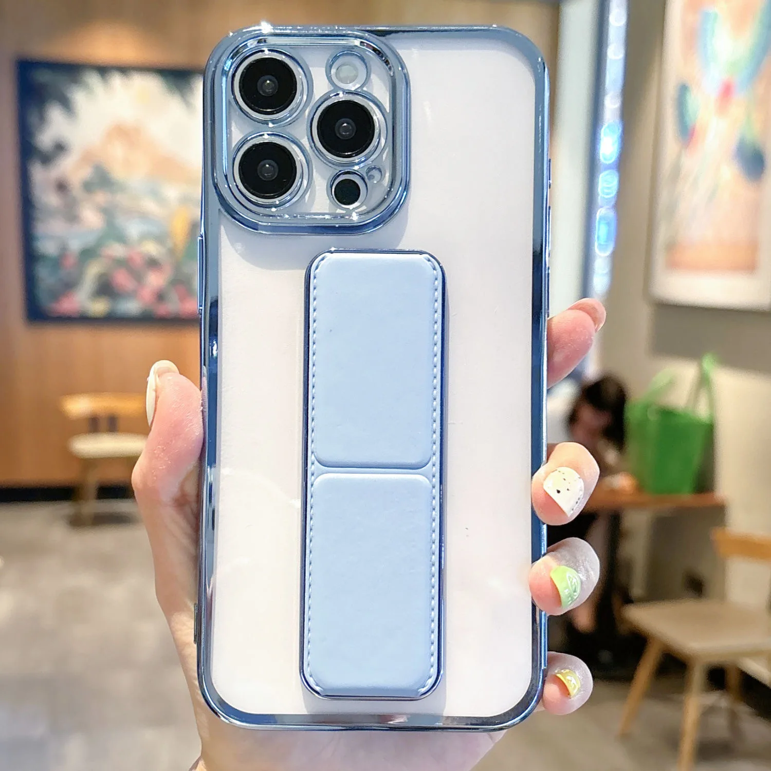 Voor iPhone 16 15 14 13 Pro Max Case Polsband Magnetische Stand Kickstand Siliconen Zachte Beschermhoes voor iPhone 17 Air ondersteuning