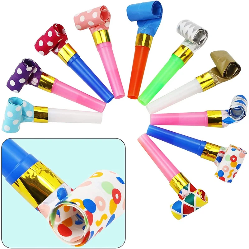 50pcsMulticolorPartyBlowoutsWhistlesforDIYWeddingKidsBirthdayPartyGiftDecorBaby