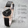 4PCS/Set Fashion Small Arabic Dial Women's Quartz Watch Leather Band Wrist Watches Heart Bracelets Set（Without Box） 5