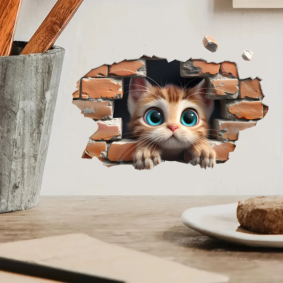 Charming Cat Wall Sticker - Lively Home Decor Accent, Self-Adhesive