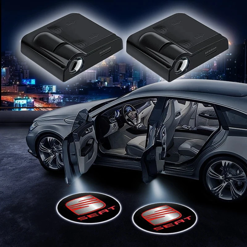 2PCS Universal Wireless LED Shadow Projector Courtesy Step Lights for