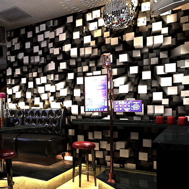 KTV Wallpaper 3D Cool Fashion Flash Bar Hotel Fancy Ballroom Box Theme Room Ceiling 3d Wallpaper Bar Wall Decoration Wallpapers