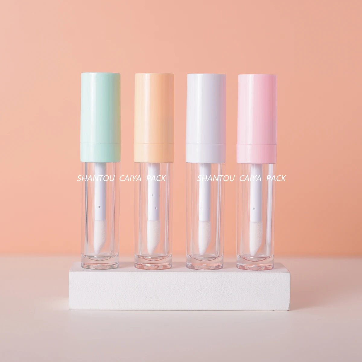 

empty 8ml transparent lipgloss tube cosmetic clear lip gloss container with big wand brush makeup liquid concealer bottle