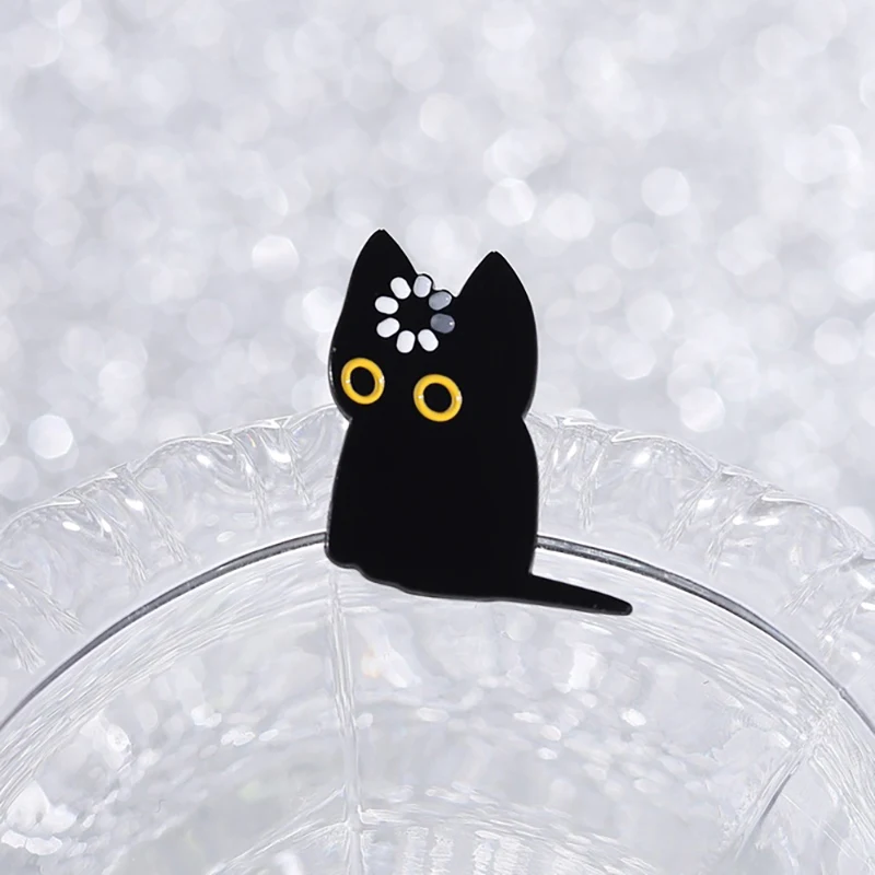 Lustige Emaille-Anstecknadel „Spiral Black Cat“ – Brain Crash Brosche, Meme-Katzen-Reversnadel für Rucksäcke, Schmuckgeschenke für Freunde – Detail 8