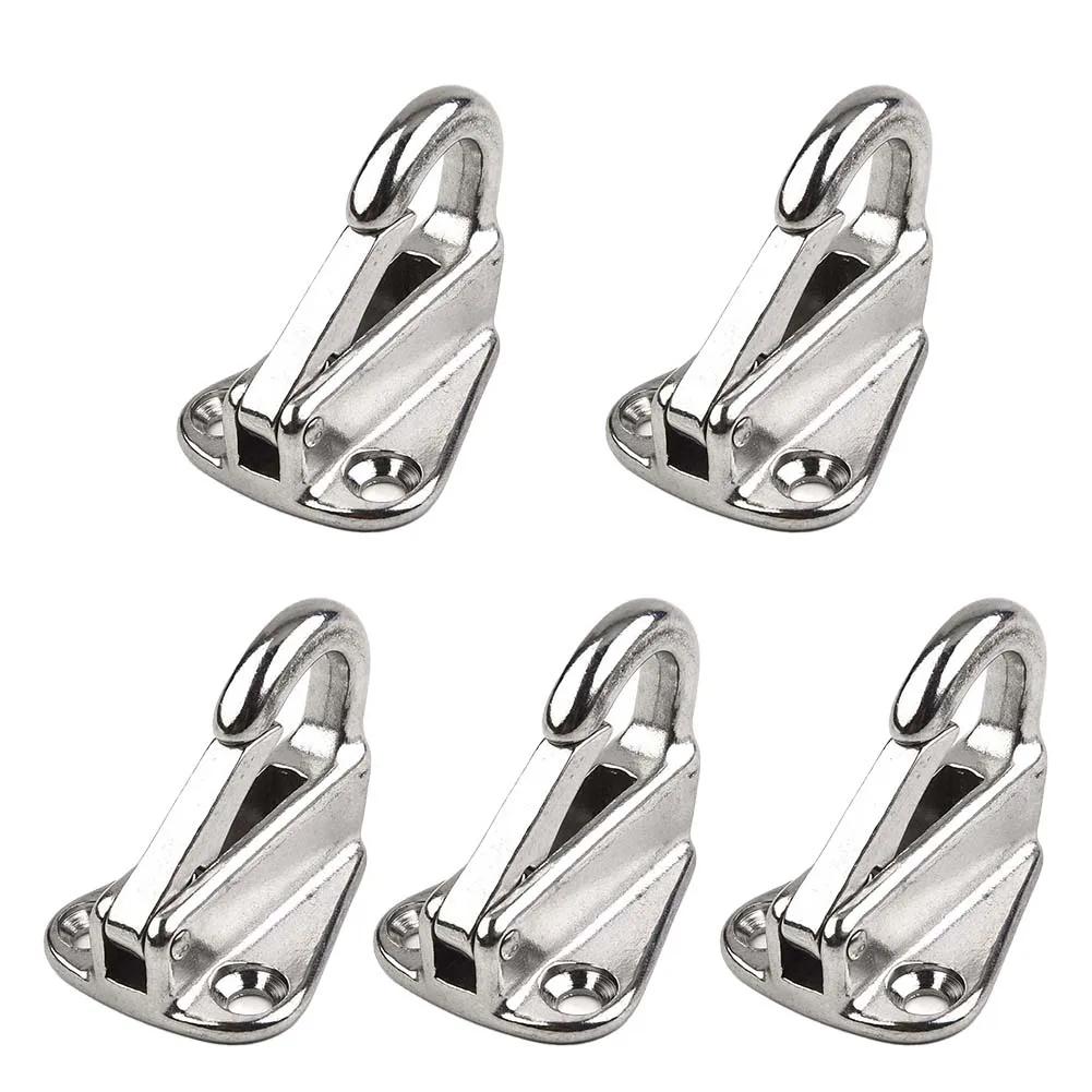 

2/5pcs Marine 316 Stainless Steel Spring Snap Fending Hook Boat Hardware Marine Boat Spring Locked Hooks Boat Part