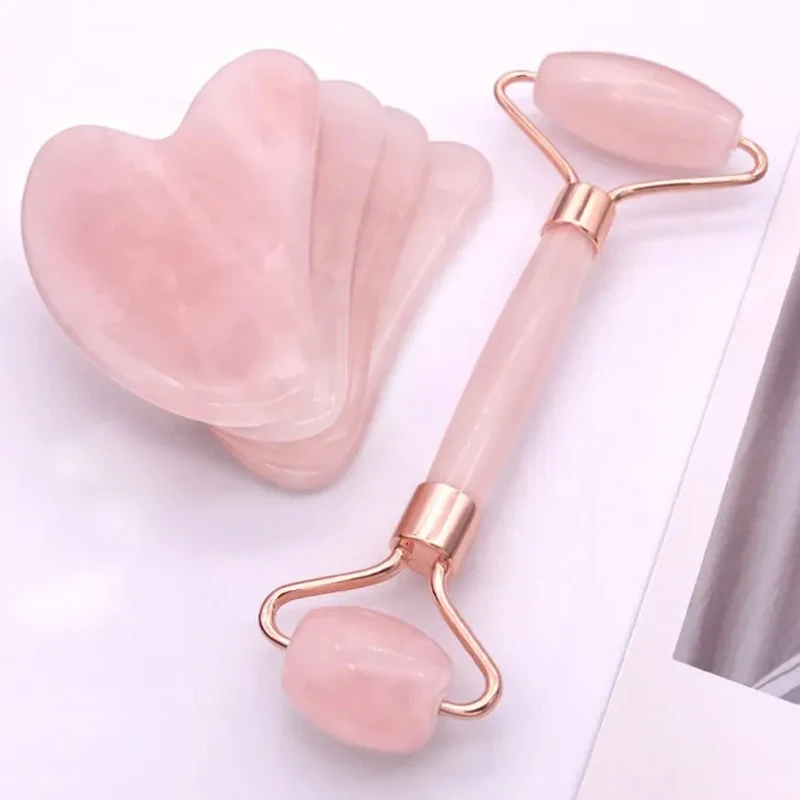 Pink Gua Sha Roller Massage Board Anti Wrinkle Face Neck Eye Facial Massage Scraper Skin Lifting Massage Tool Beauty Health Tool