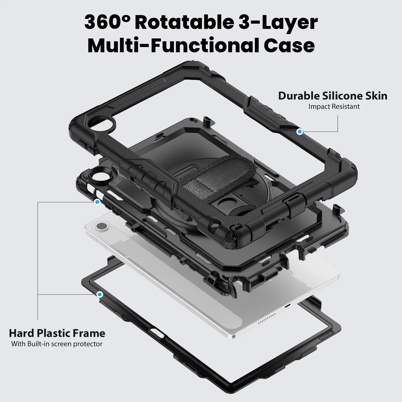 Durable Shockproof Tablet Stand Case with Enhanced Protection