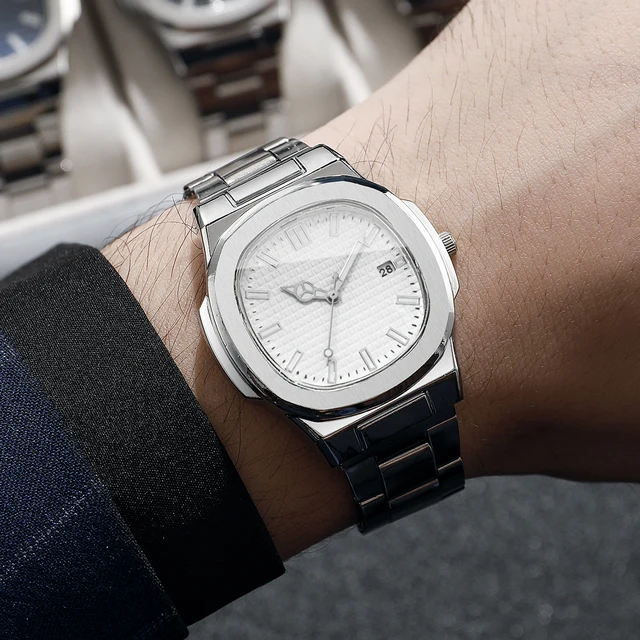 Fashion Square Men Business Watches Simple Calendar Quartz Watch - Image 2