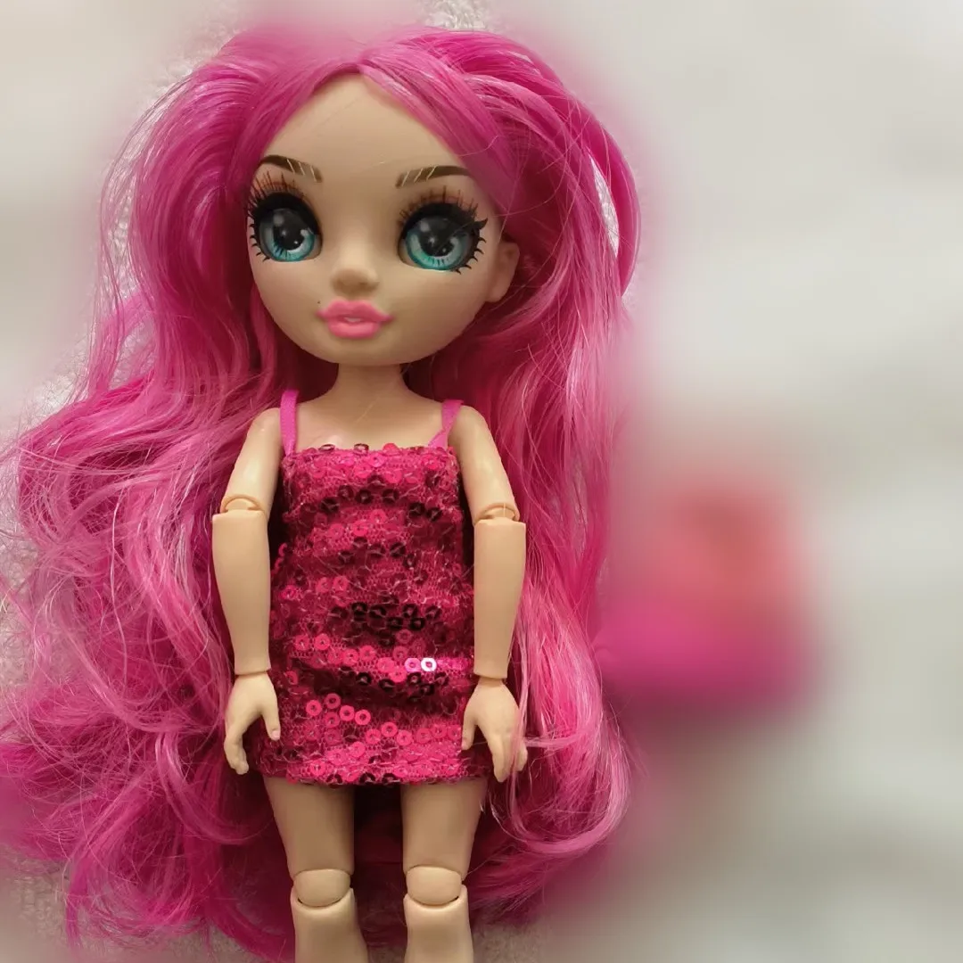 Originale Lol Doll Surprise Omg Rainbow Girl 3D Eyes Pink Long Hair Green Eyes 11 Joint Big Sister High School Girl Doll