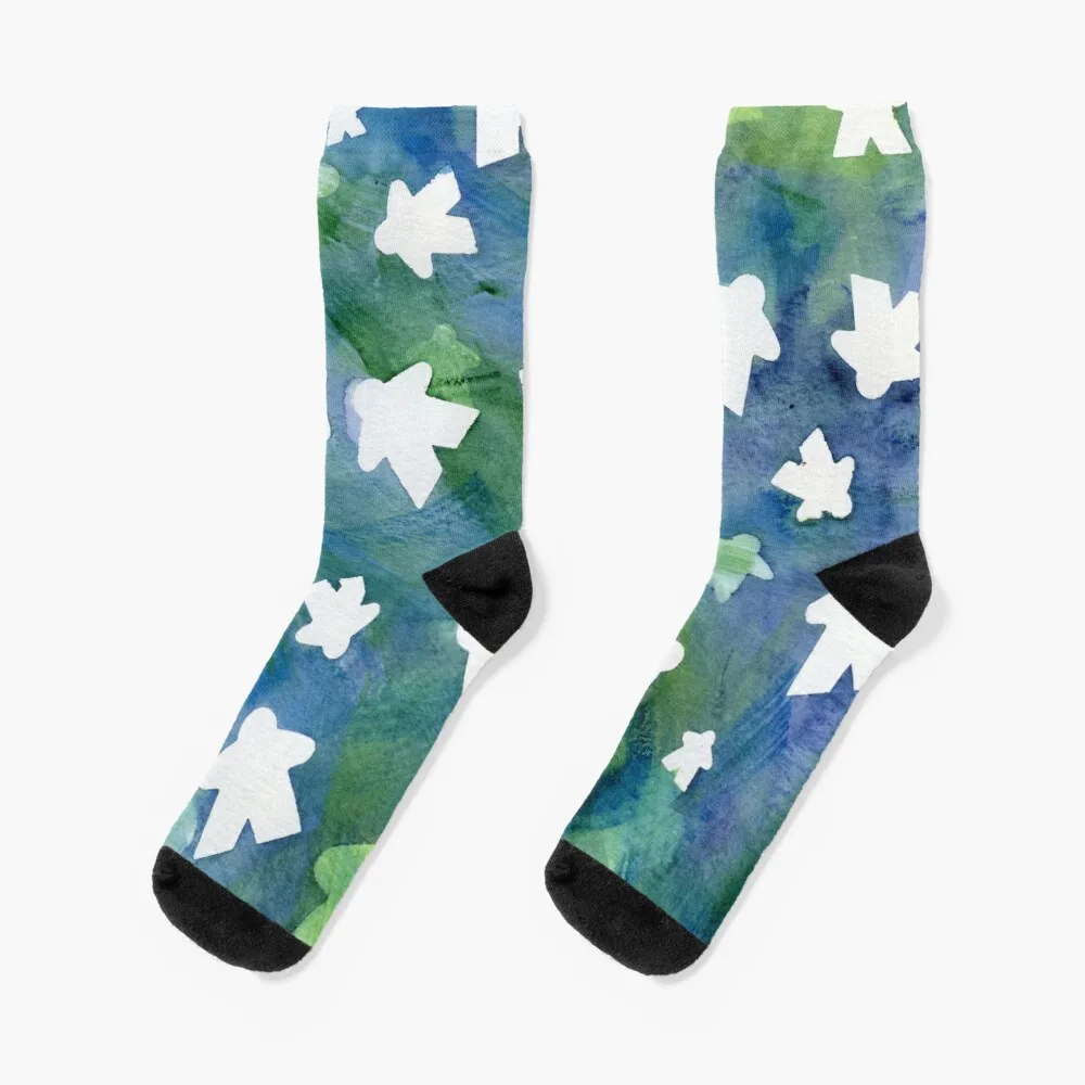 Blue Meeple People Abstract Watercolor | Game Night Socks Women'S Socks cricket lovers gifts how s that why do most people like cricket socks kawaii socks non slip socks socks man women s