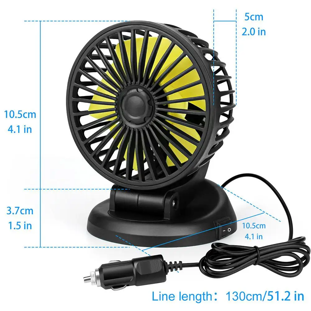 Ventilateur D'extraction Pour Voiture, 3 Ventilateurs, Alimentation