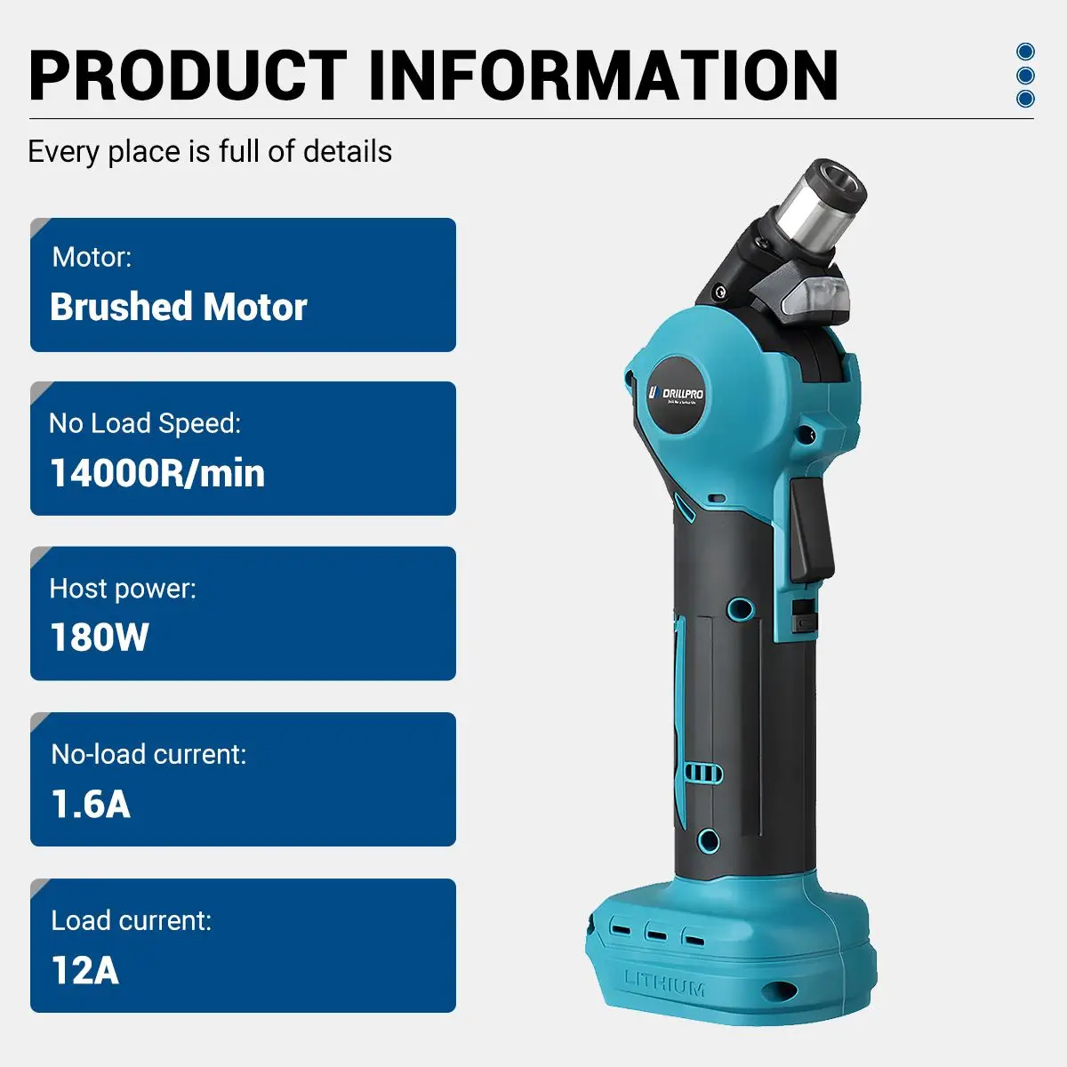 Electric Hammer Drill Cordless Nail Drill Hammer Screwdriver Adjustable Head Woodworking Power Tool for Makita 18V Battery 2