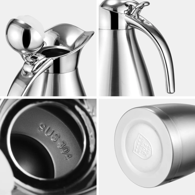 Stainless Steel Thermos Pot , Vacuum Flask , European Style Thermos , Coffee  Pot –