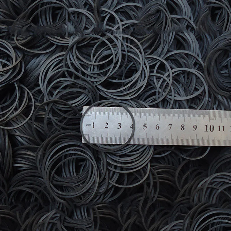 Mini Rubber Bands Black Elastic Hair Band Soft Hair Elastics Ties Bands For Office Supplies School Home Thk 1.5mm Dia 19 25 40mm