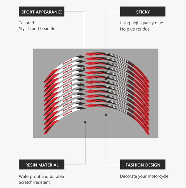 Adesivi Strisce Cerchi Moto 17 Pollici - Compatibili Ducati, Suzuki, Kawasaki, Honda, Triumph, Colore Oro - Foto 7