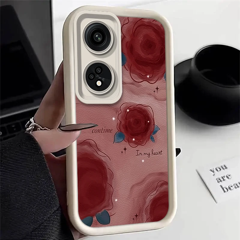 Elegant Rose Flower Silicone Phone Case - Luxury Protective Back Cover