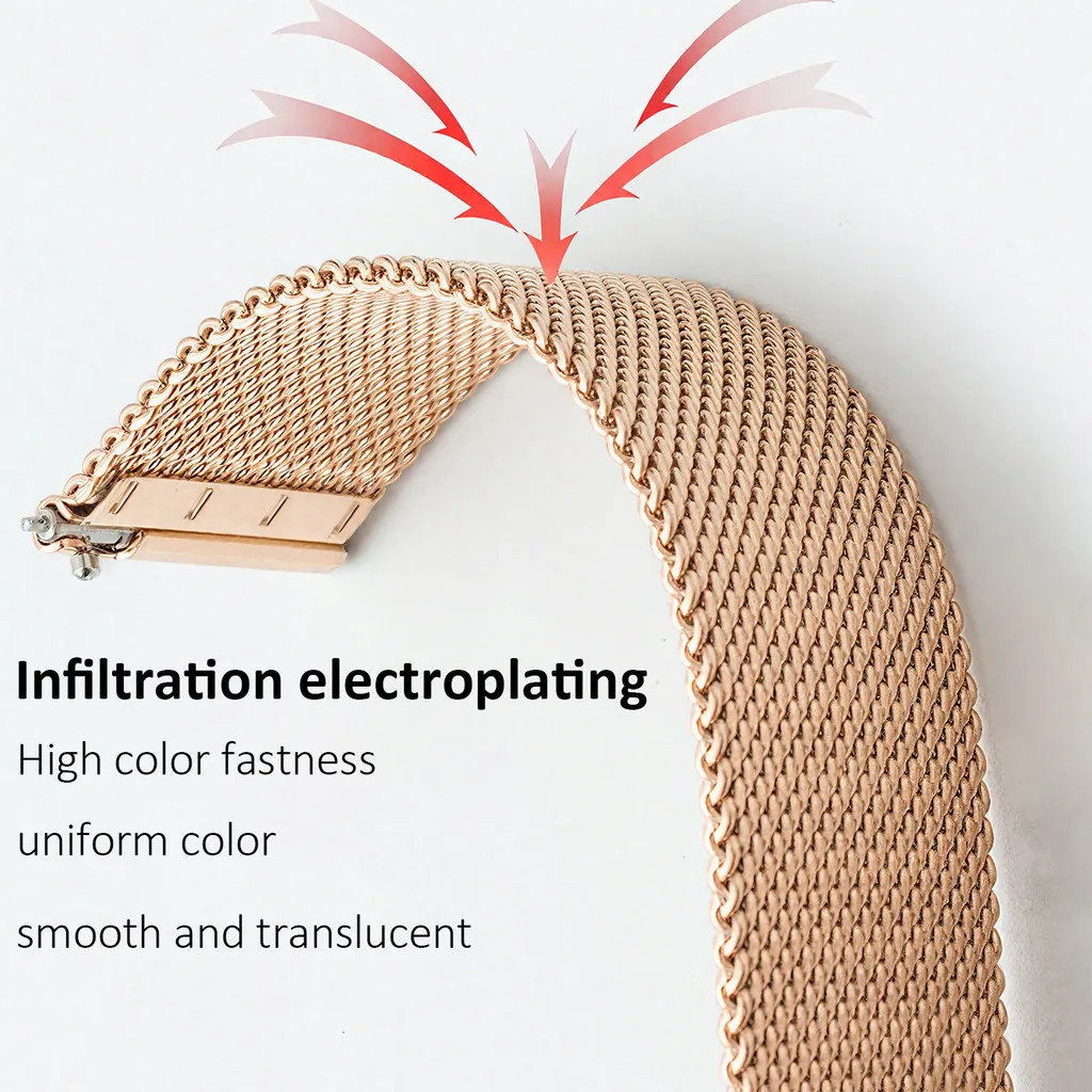 Stainless Steel SmartWatch Band - 18mm Strap Bracelet Wristband Accessory