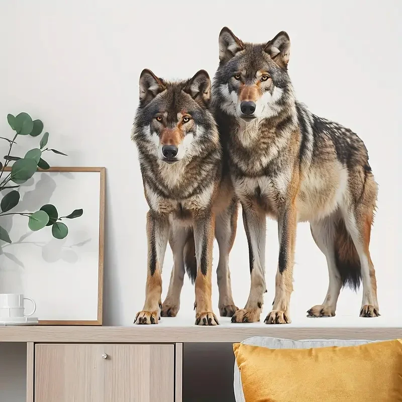 Wolf Wall Decal for Bedroom Bright Wall for Home, Cabinet, Door,Refrigerator Decoration, Vinyl Car Decals, Art Wallpaper,