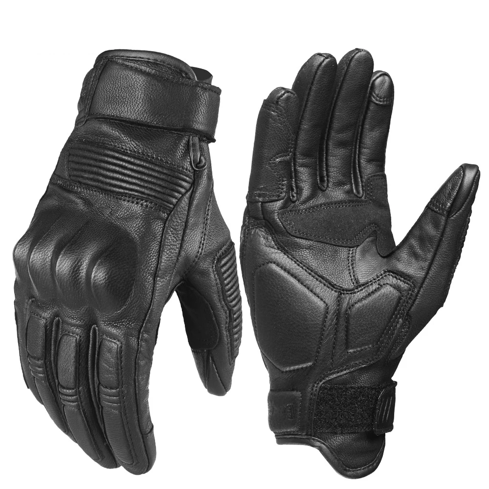 Premium Leather Touchscreen Motorcycle Gloves - Unisex Motocross Riding Gear