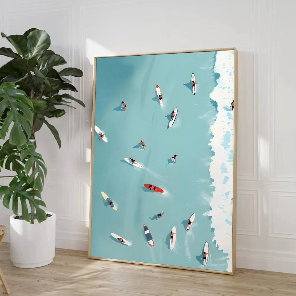 Summer Girl Swimming Pool Party Beach Sea Ocean Boat Wall Art Prints Nordic Poster Canvas Painting Picture for Living Room Decor 2