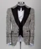 Glitter Sequin Groom Wedding Tuxedo Peaked Lapel Men Suit 3 Pieces Sets Dinner Party Male Prom Blazers Customized Coustome Homme 2