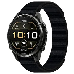 Breathable Nylon Hook & Loop Strap Wristband - Quick Fit 22mm (Black)