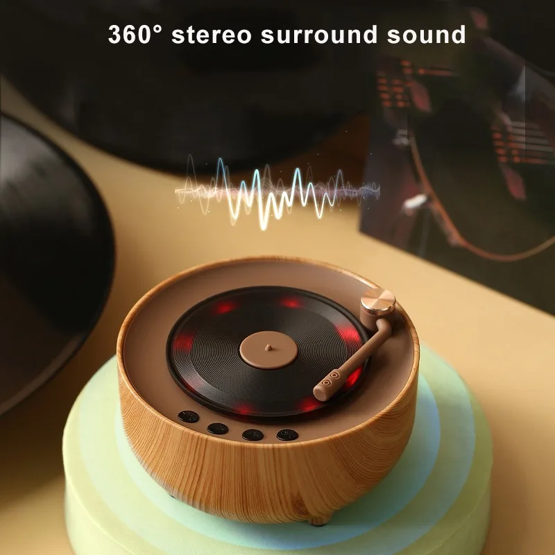 Altoparlante Bluetooth Con Registrazione In Vinile Vintage Mini Soundbox Multifunzione Portatile Computer Di Casa Subwoofer Stereo Wireless Desktop