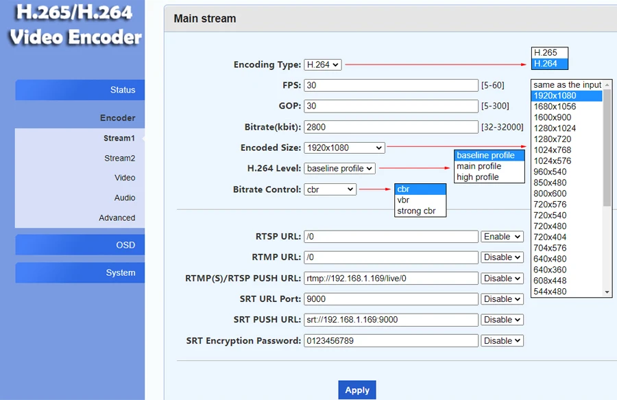 H.264 H.265 Streaming Encoder WIFI 4G LTE HDMI to IP Live Video Encoder with UTP, SRT, RTSP, RTMP, RTMPS apple tv box