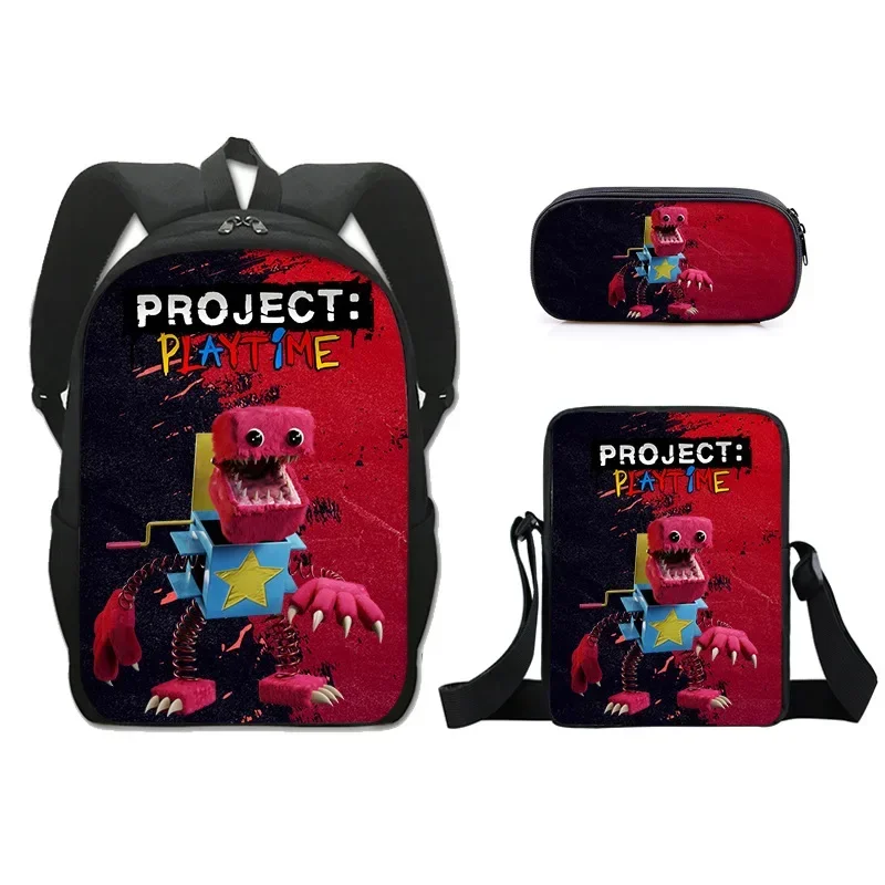 

Three Piece Set Project Playtime Boxy Boo Large Double Capacity Shoulder Bag Pencil Bag Small Satchel Package Children's Gifts