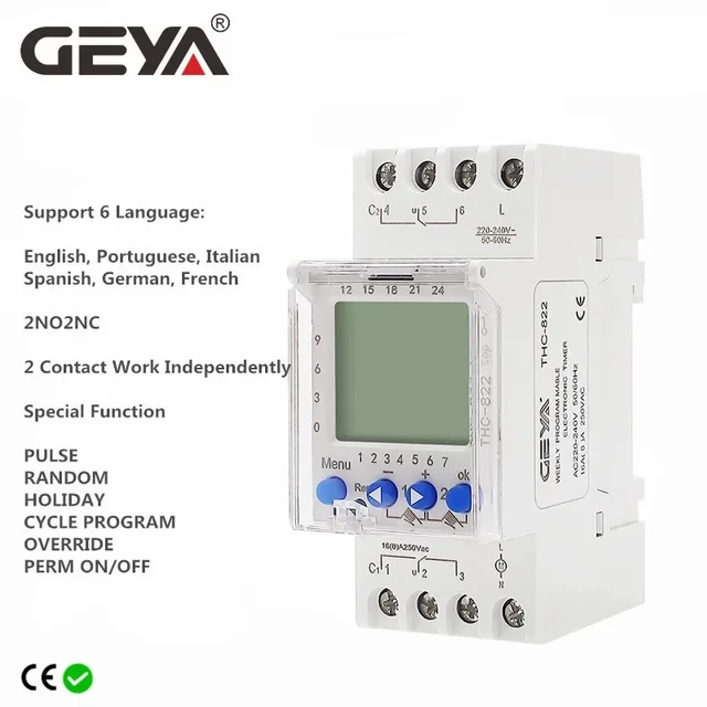 Livraison gratuite GEYA THC-30A 20A 16A interrupteur de minuterie numérique  électrique Programmable AC DC 12V