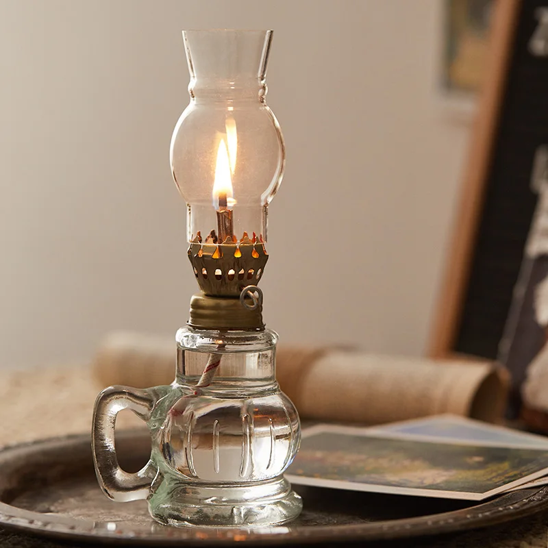 Grande vetro cherosene olio lampada lanterna vintage lampade ad olio per  uso interno decoro camera uragano lampada illuminazione domestica chiaro  cherosene lampada lanterne