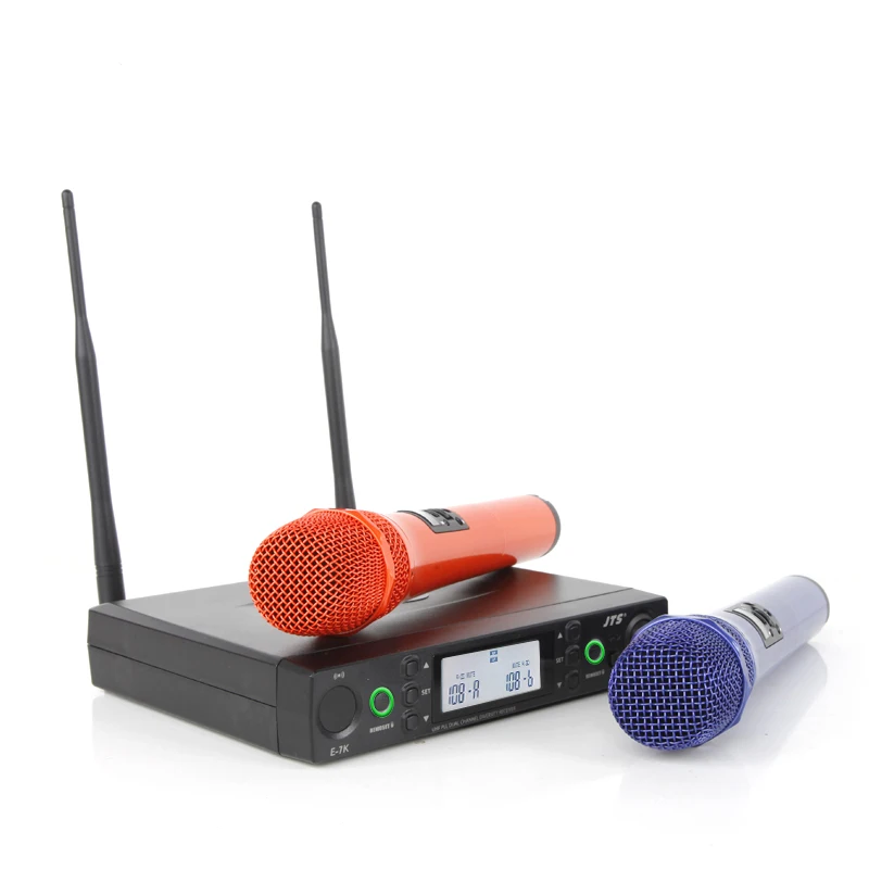 JTS E-7K Professional Wireless Microphone Home KTV Conference Stage Performance E-7KTH Dual Channel Automatic Selection System