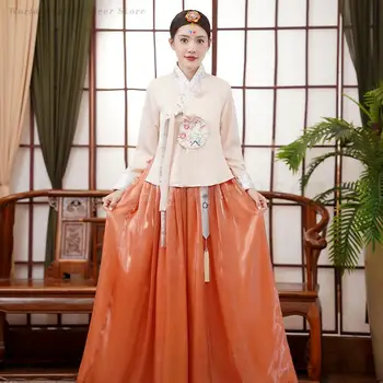 Women's Elegants Evening Party Gown Korea Dress Minority Photo Performance Costume Korean Ethnic Hanbok National Dance Dresses