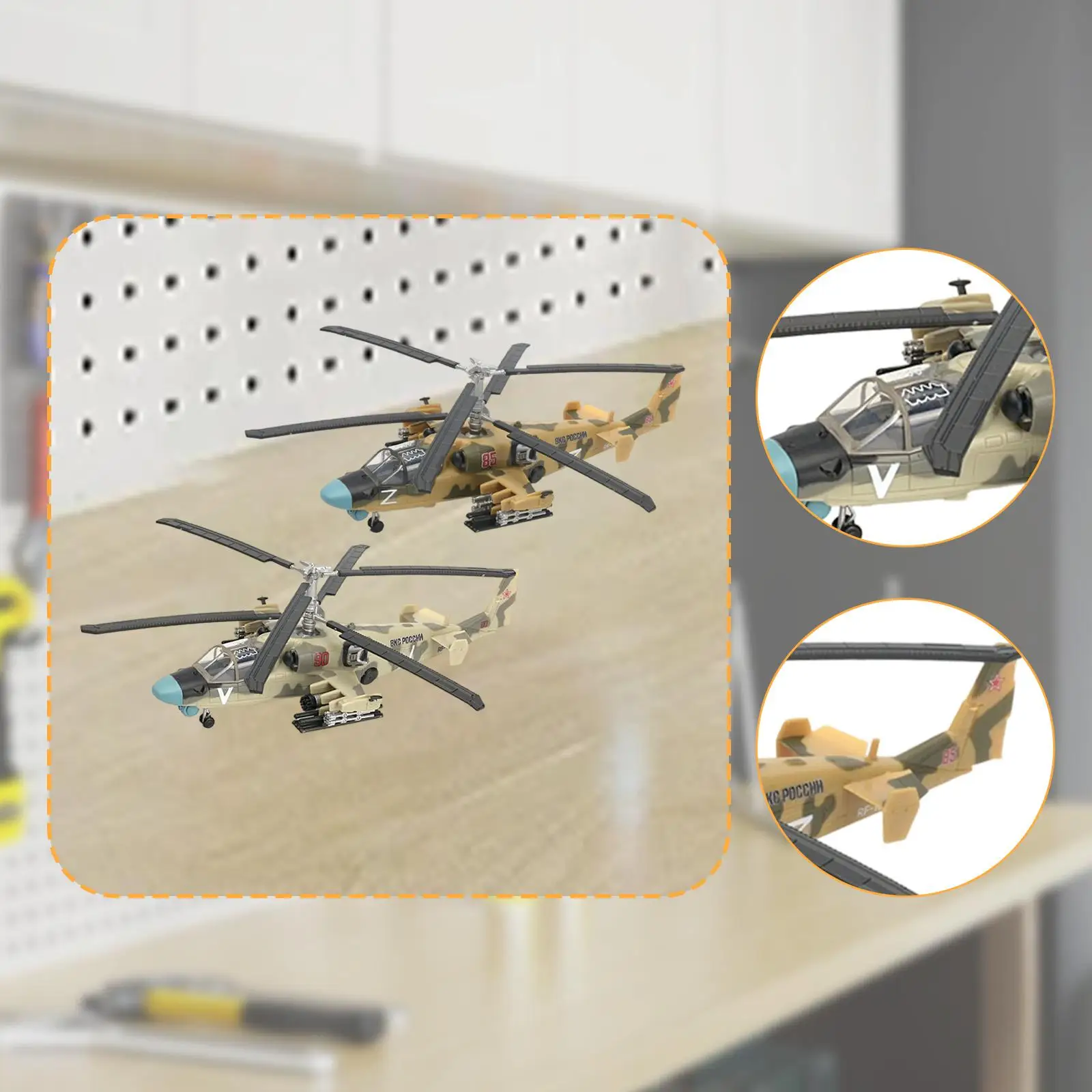 1/72 Scale Aircraft Model Building Kit Helicopter Airplane Display Model for Cafes