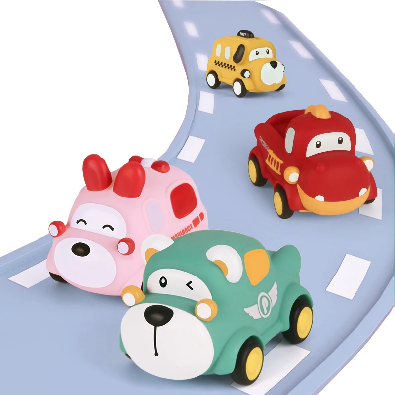 Soft Rubber Car Toys For Baby Montessori Cars For Toddler 13 24 Month Kids Early Learning Educational Toy  Baby Birthday Gift