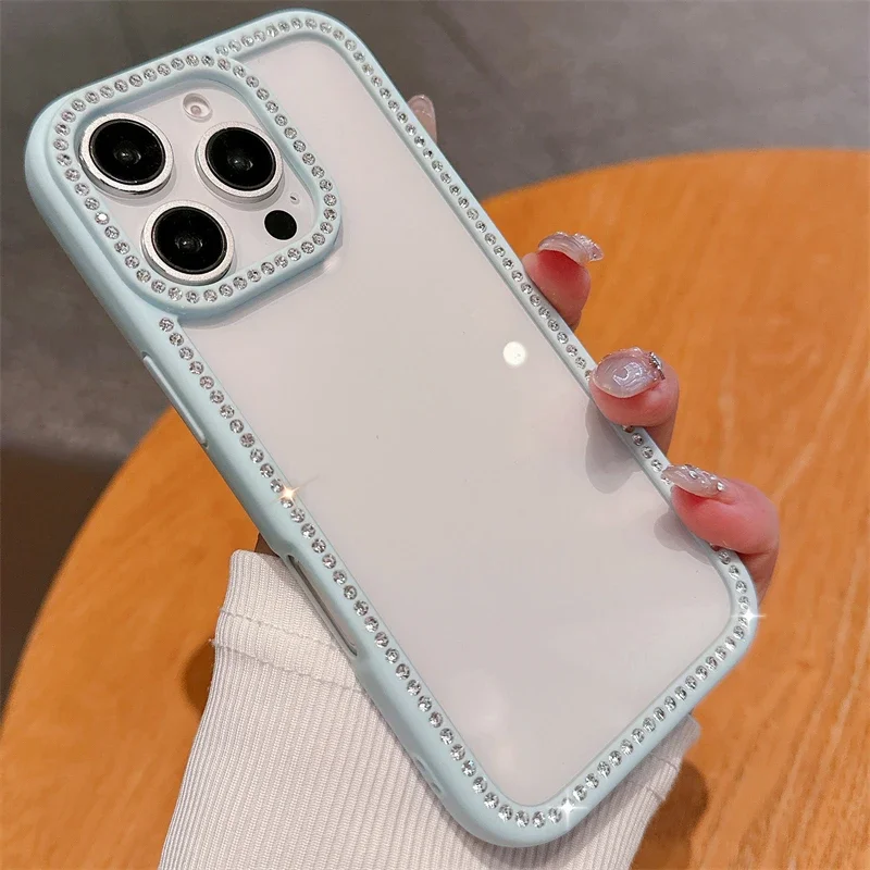 Luxe Crystal Clear Protective Phone Case with Rhinestone Glitter Accents