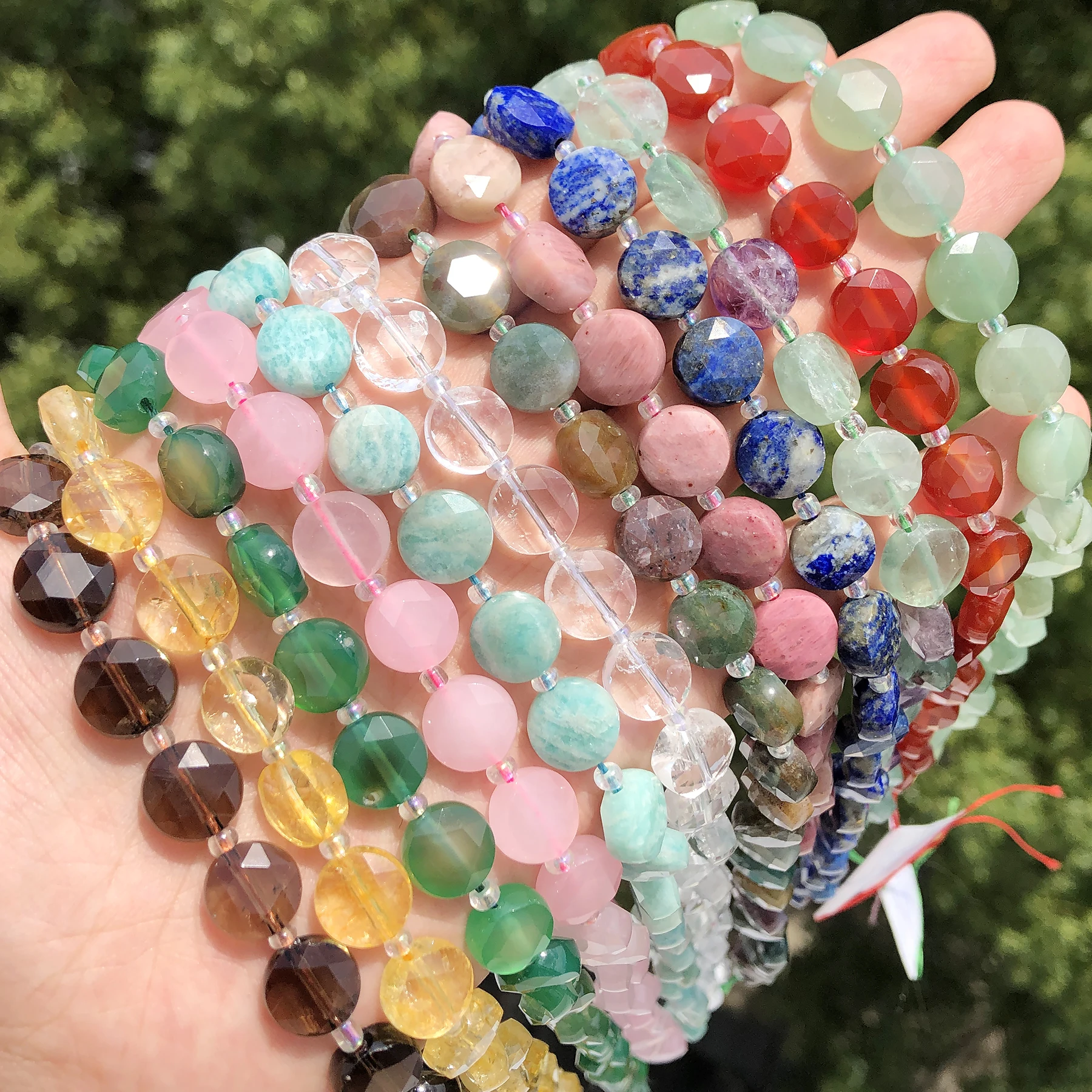 10mm AAA Facettierte Münze Naturstein Citrin Perlen Gelbe Rondelle Spacer Perlen Für Schmuck Machen DIY Armbänder Zubehör – Detail 4