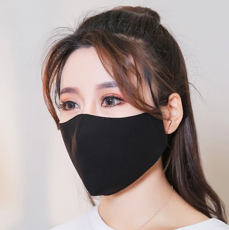 Adults Unisex Face Mask Men and Women Couples Personality Washable Cotton Face Mask Black Large Sunscreen Dust Masks