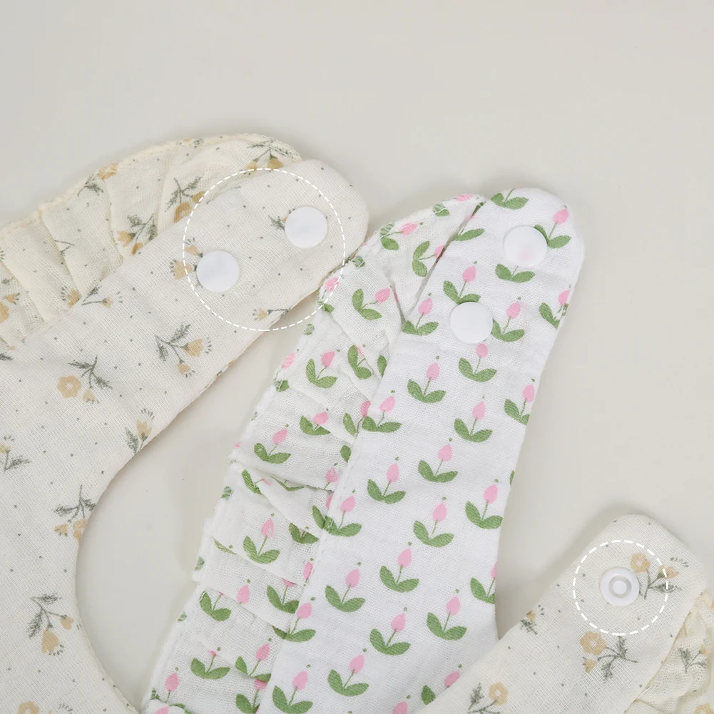 Floral Muslin Baby Bibs 5