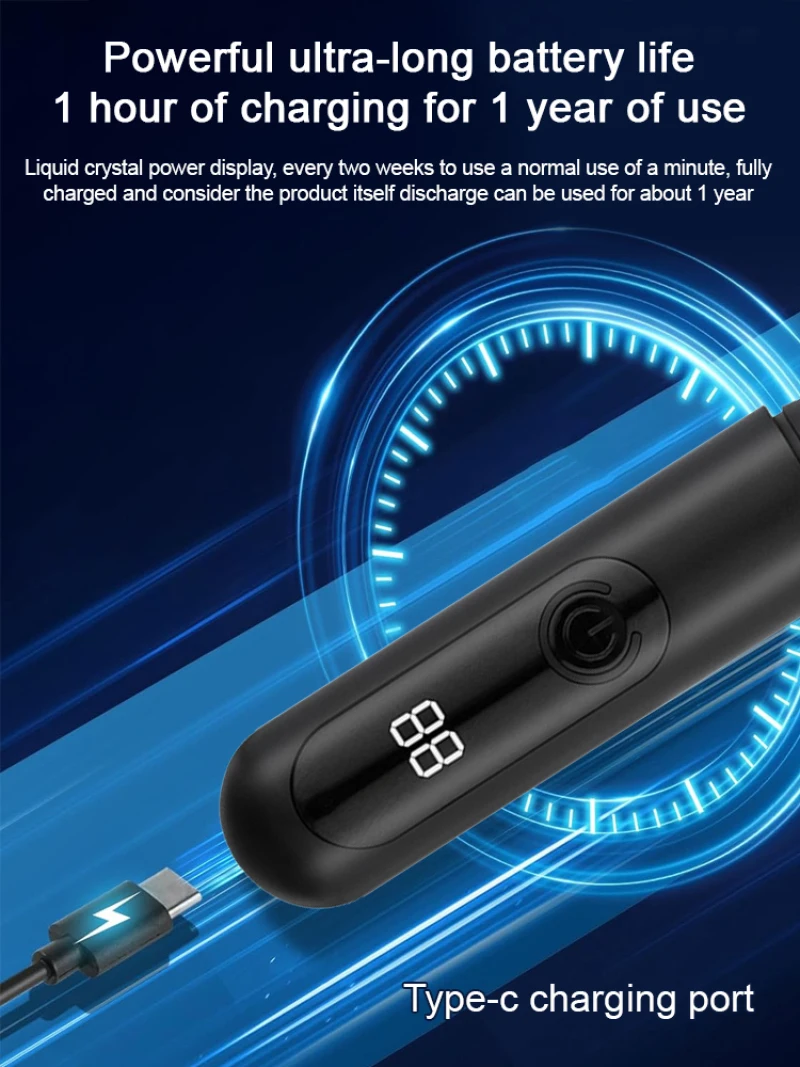 Men's Intelligent Anti Pinch Rounded Blade Electric Nose Hair Trimmer TYPE-C Charging Waterproof Multifunctional Trimmer 5