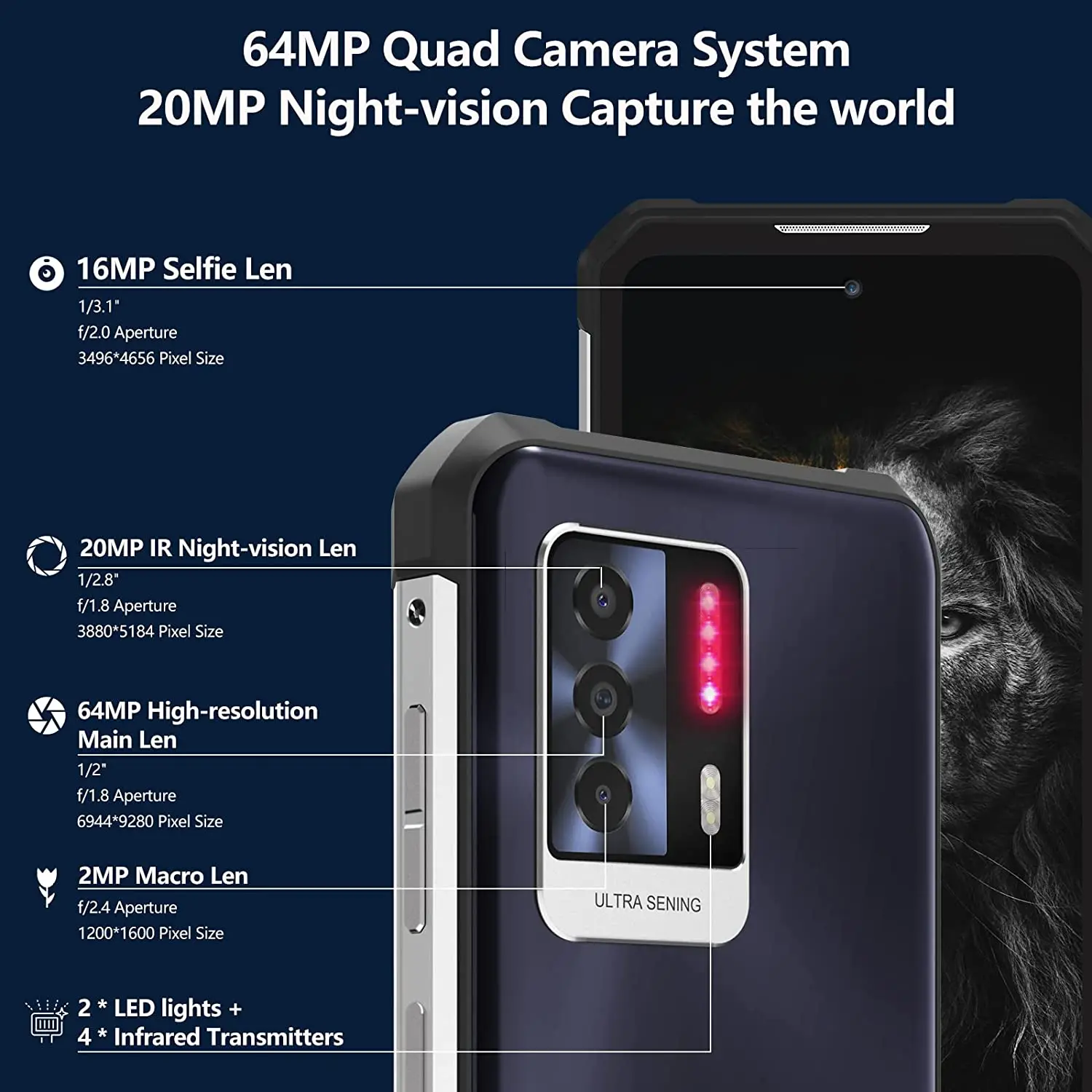 Oukitel WP17 IP68 Rugged Smartphone 8300MAH 8GB+128GB Android Mobile Phone 64M NFC Global Android 11 4G Cell phone