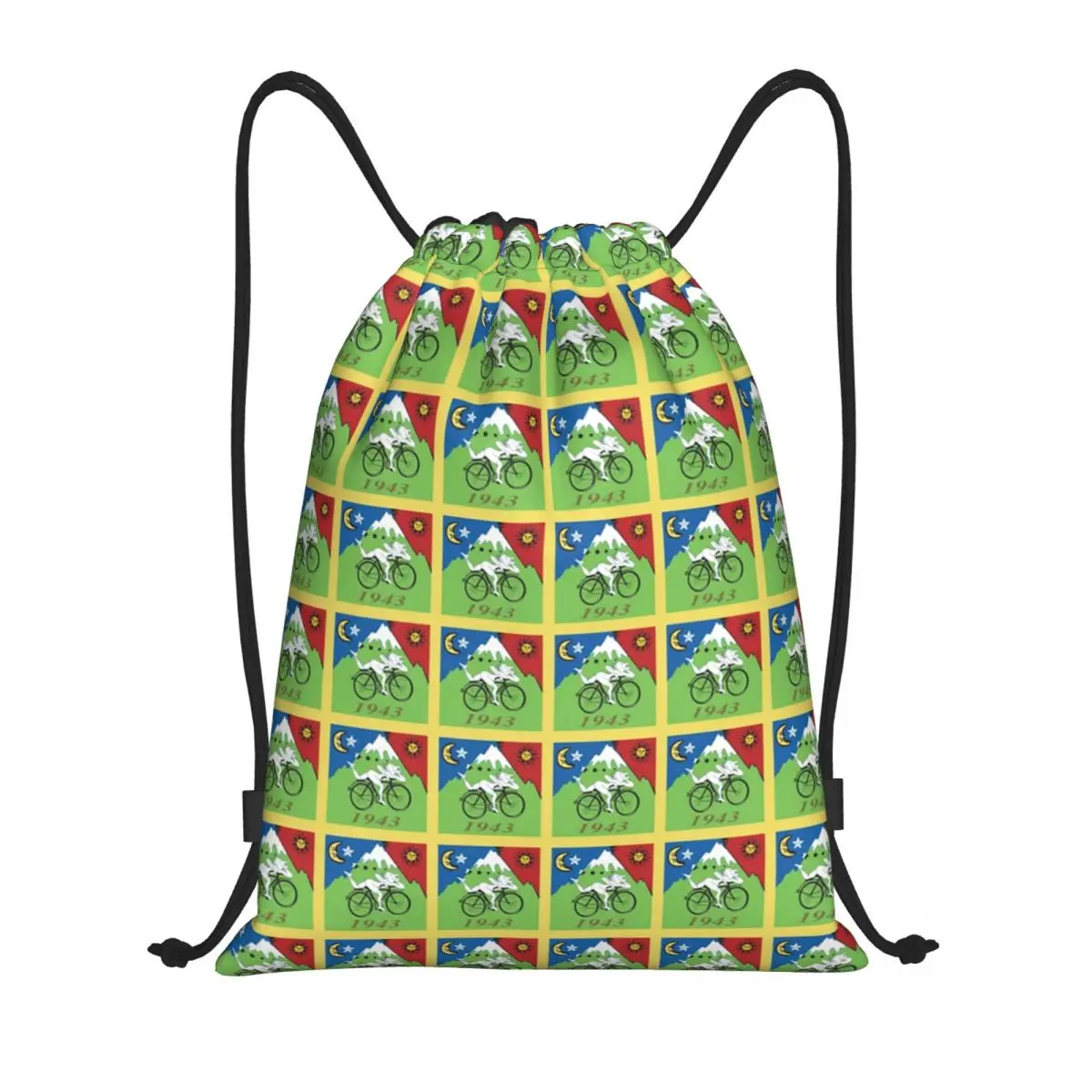 

LSD Bicycle Day Drawstring Backpack Sports Gym Bag for Men Women Albert Hofmann Training Sackpack