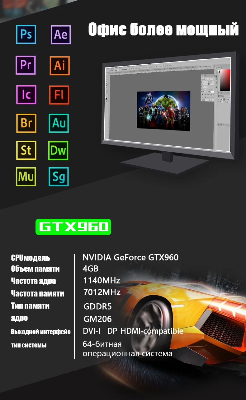 VEINEDA GTX 960 4GB Video Card NVIDIA gtx 960 4GB Graphics Cards GPU Board Desktop PC Computer Game GTX 950 750TI  DVI