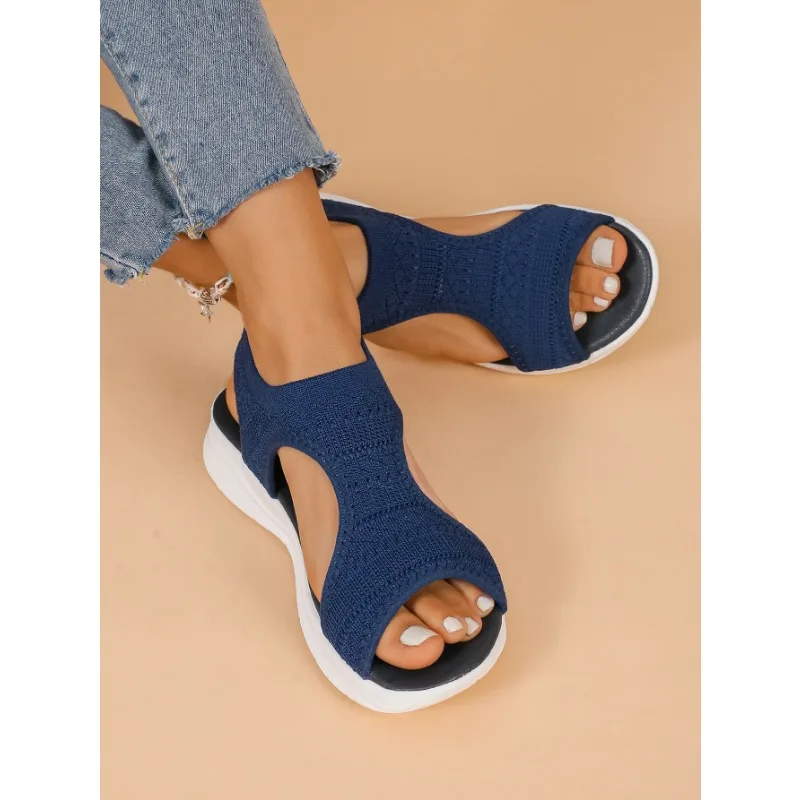 2024 Summer New Platform Sandals for Women Leisure Sport Lightweight Wedge Heeled Diamondback Flying Woven Roman Women Sandals