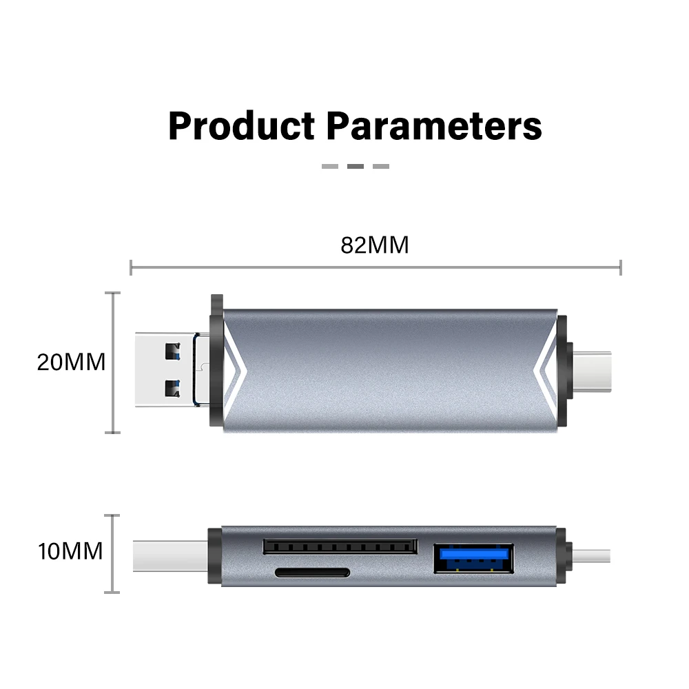 6 in 1 다기능 카드 리더기 외장 스토리지 블랙 스트레치 메모리 스틱 USB 3.0 미니 메모리 카드 또는 5 in 1 카드 리더기
